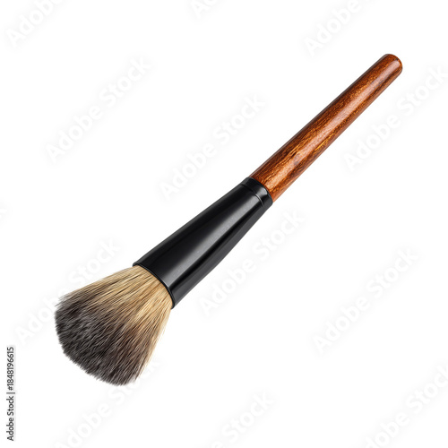 Brush Made of Soft Bristles With a Wooden Handle for Applying Makeup in Vario...