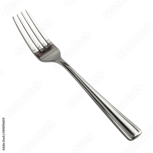 Fork Placed on Table With Simple Design and Shiny Surface for Various Dining ...