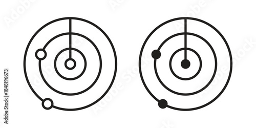 Radar icon for website, thin line icons. vector logo design
