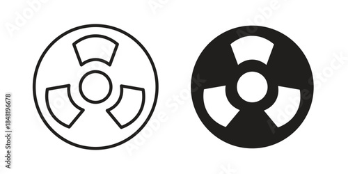 Radioactive icon for website, thin line icons. vector logo design