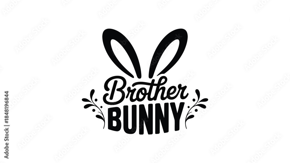 Obraz premium Brother Bunny bunny ears design with floral elements