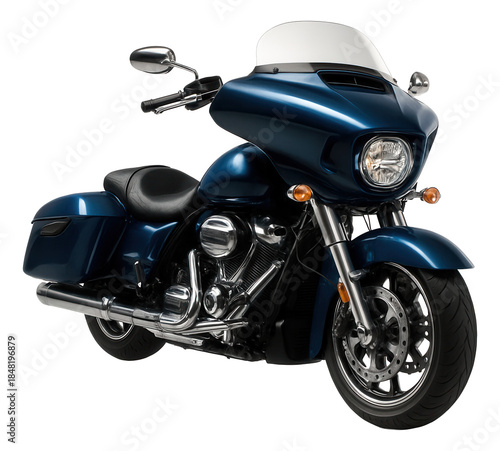 Touring motorcycle featuring a spacious front fairing and built-in headlight system.