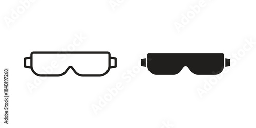 Safety glasses icon for website, thin line icons. vector logo design