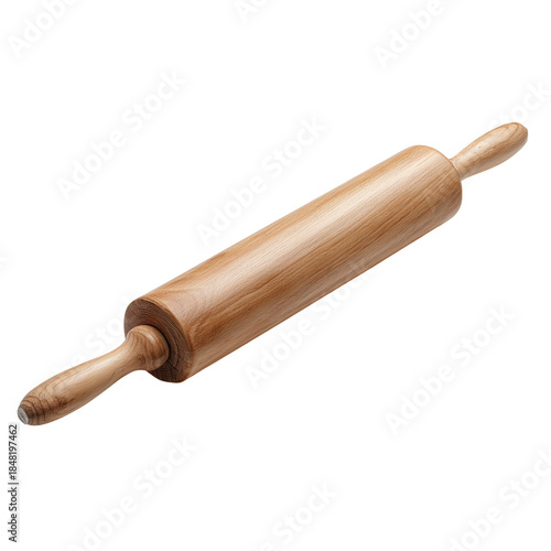 Wooden Rolling Pin Used for Baking on a Kitchen Counter With Flour and Dough ...
