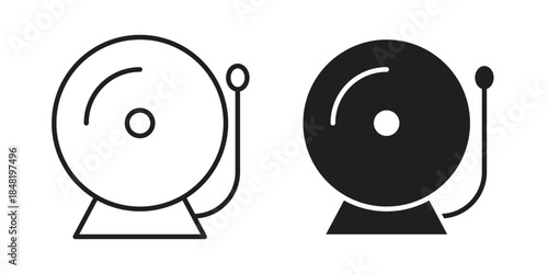 School bell icon for website, thin line icons. vector logo design