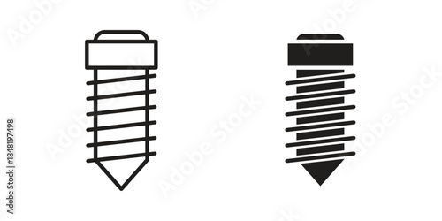Screw icon for website, thin line icons. vector logo design