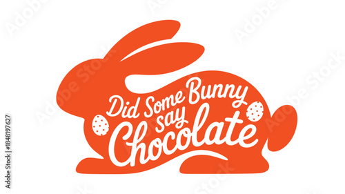 Vibrant Easter bunny graphic with chocolate text for holiday promotions