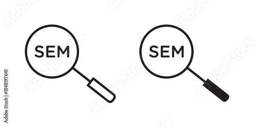 SEM icon for website, thin line icons. vector logo design
