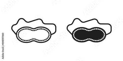 Sleeping mask icon for website, thin line icons. vector logo design