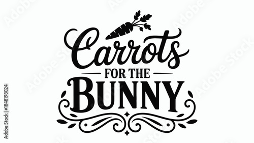 Carrots for bunny decorative text with carrot illustration
