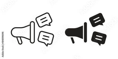 Social campaign icon for website, thin line icons. vector logo design