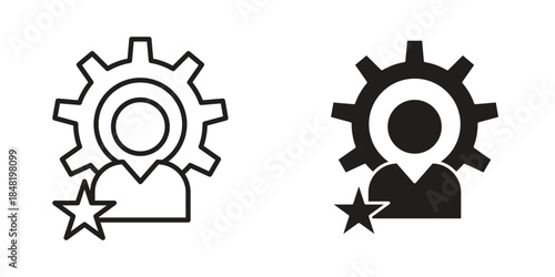 Soft skills icon for website, thin line icons. vector logo design