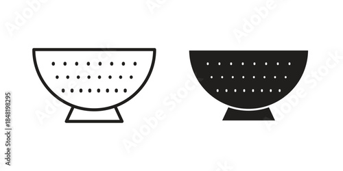 Strainer icon for website, thin line icons. vector logo design