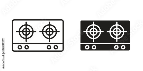 Stove icon for website, thin line icons. vector logo design