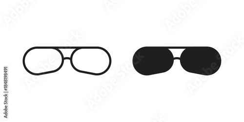 Sun glasses icon for website, thin line icons. vector logo design