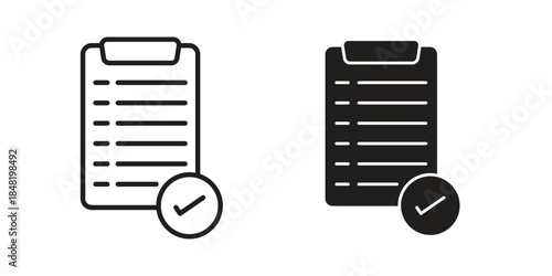 Summary icon for website, thin line icons. vector logo design