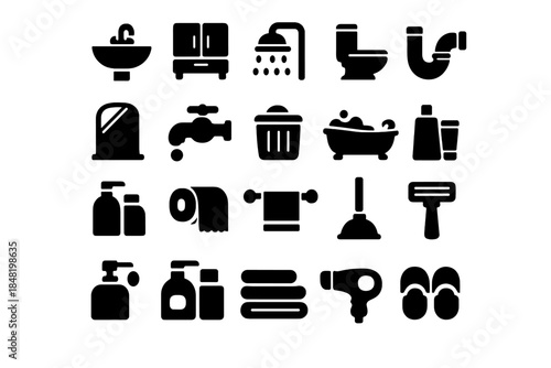 Comprehensive selection of essential bathroom fixtures and personal hygiene products