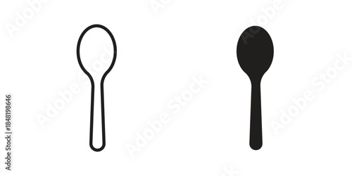 Tablespoon icon for website, thin line icons. vector logo design