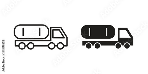 Tank truck icon for website, thin line icons. vector logo design