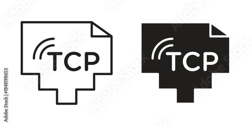 TCP icon for website, thin line icons. vector logo design