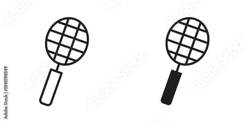 Tennis racket icon for website, thin line icons. vector logo design
