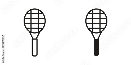 Tennis racket icon for website, thin line icons. vector logo design