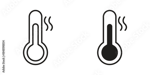 Thermometer icon for website, thin line icons. vector logo design