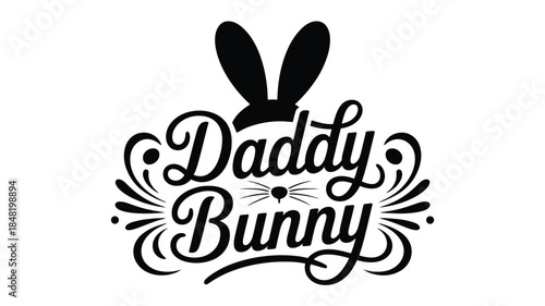 Daddy Bunny Easter logo with bunny ears and whiskers design