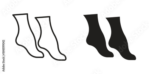 Tiptoe feet icon for website, thin line icons. vector logo design