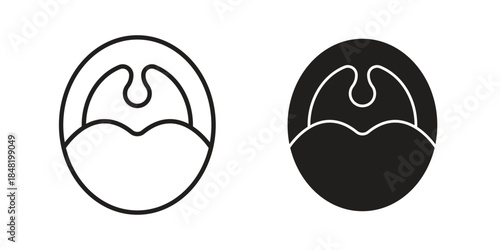 Tonsil icon for website, thin line icons. vector logo design