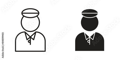 Trainer icon for website, thin line icons. vector logo design