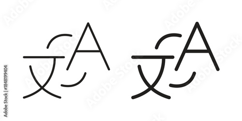 Translator icon for website, thin line icons. vector logo design