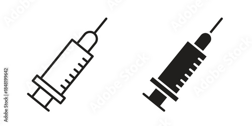 Vaccination icon for website, thin line icons. vector logo design