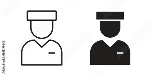 Valet icon for website, thin line icons. vector logo design