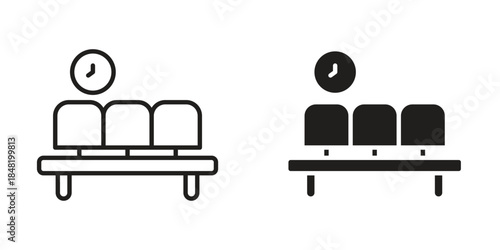Waiting Room icon for website, thin line icons. vector logo design