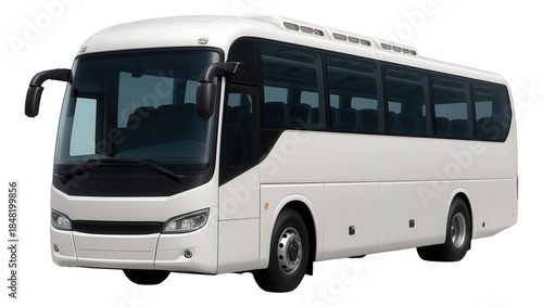 Spacious high-roof express bus with individual air vents for comfort.