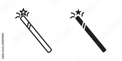 Wand icon for website, thin line icons. vector logo design