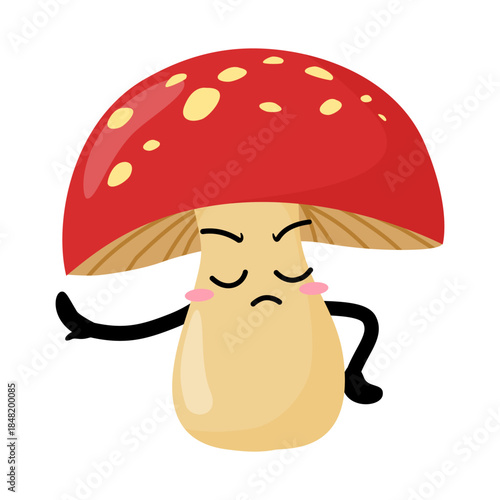 Cute Hand Drawn Mushroom Nope Stop Talking