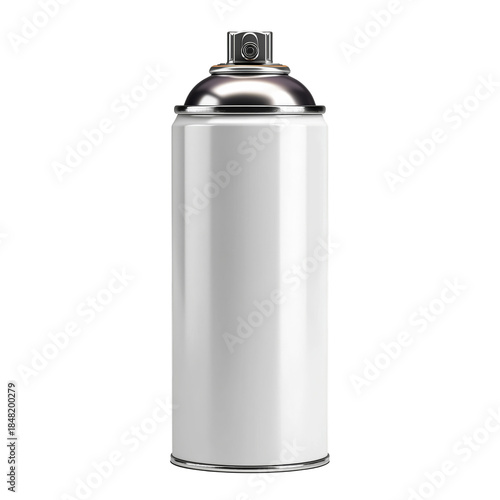 White Spray Paint Can Ready for Use in Art Projects or Home Improvement Tasks