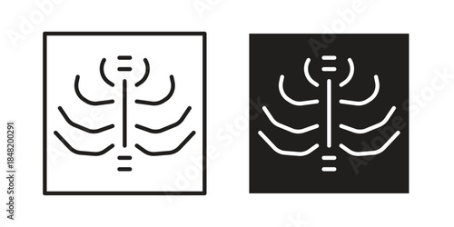 X ray icon for website, thin line icons. vector logo design