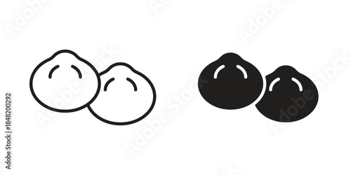 Xiao long bao icon for website, thin line icons. vector logo design