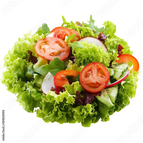 Fresh Salad With Various Greens and Vegetables Served in a Bowl for a Healthy...