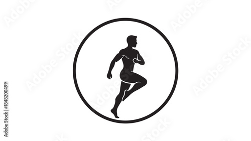 Athlete Running Fitness and Active Lifestyle Vector Icon