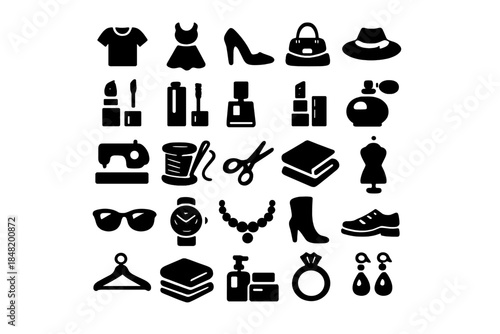 Essential fashion, beauty, and accessory items for shopping and personal style concepts