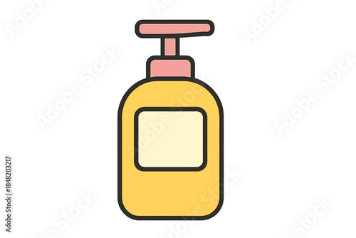 Minimalist liquid soap dispenser icon with functional pump top
