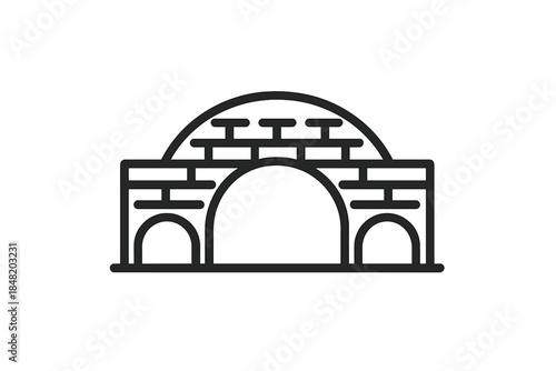 Simple outline icon of traditional Inuit igloo dwelling structure