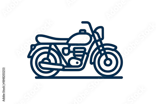 Classic motorcycle side view simple line icon design