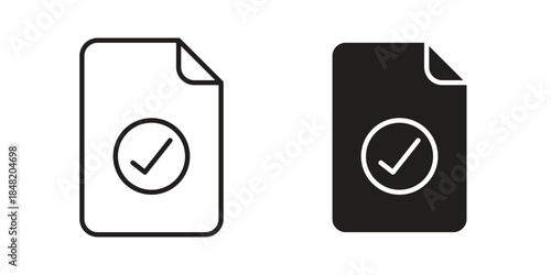 Accept document icons. Minimal logo design element, vector illustration.