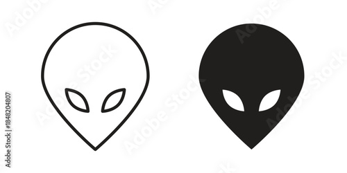 Alien icons. Minimal logo design element, vector illustration.