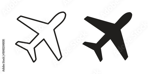 Airplane icons. Minimal logo design element, vector illustration.